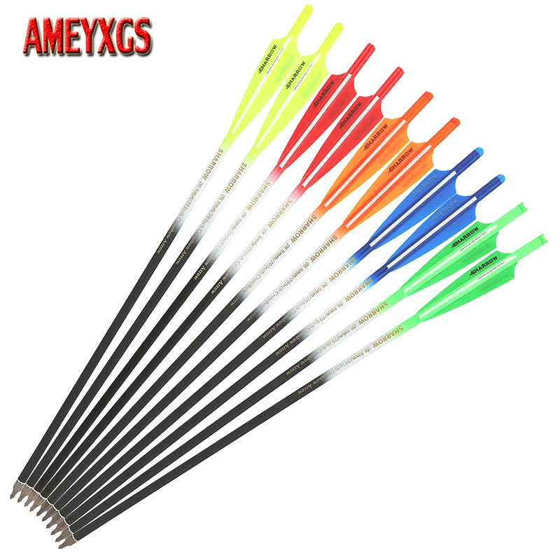 

12pcs 16/17/18/20/22 Inch Crossbow Bolt Archery Carbon Arrows 4" Vanes OD8.8mm Crossbow Arrows Hunting Shooting Outdoor Sports