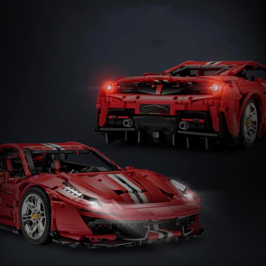 라디오 리모컨 슈퍼 스포츠카 테크니컬 1:8 체중계 페라라 이탈리아 488 피스타 스파이더 빌딩 블록, Moc Rc 브릭 장난감, 2.4GHz
