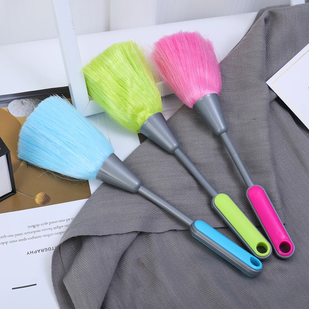 1 Plumeau À Plumes De Dinde Avec Poignée En Plastique Noir (Bleu) 35 Cm