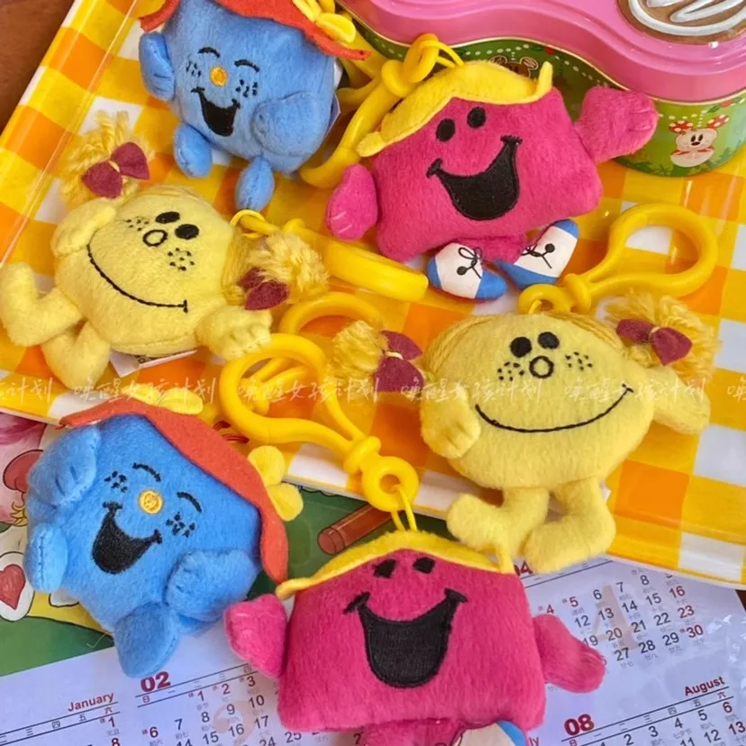New MR. MEN and LITTLE MISS Sunshine Miss Chatterbox Robert Hargreaves Plush Key Chain For Girls Boys Kids Children Toys 7CM 3