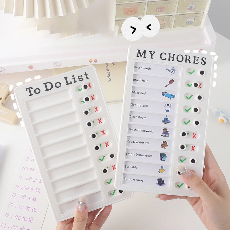 Kawaii Self Discipline Check List Sticky Notes Daily Weekly Monthly Planner Memo Pad Stationery Notepad Office School Supplies 2023 new a6 convenient daily study plan book management self discipline punch card notebook note book school supplies