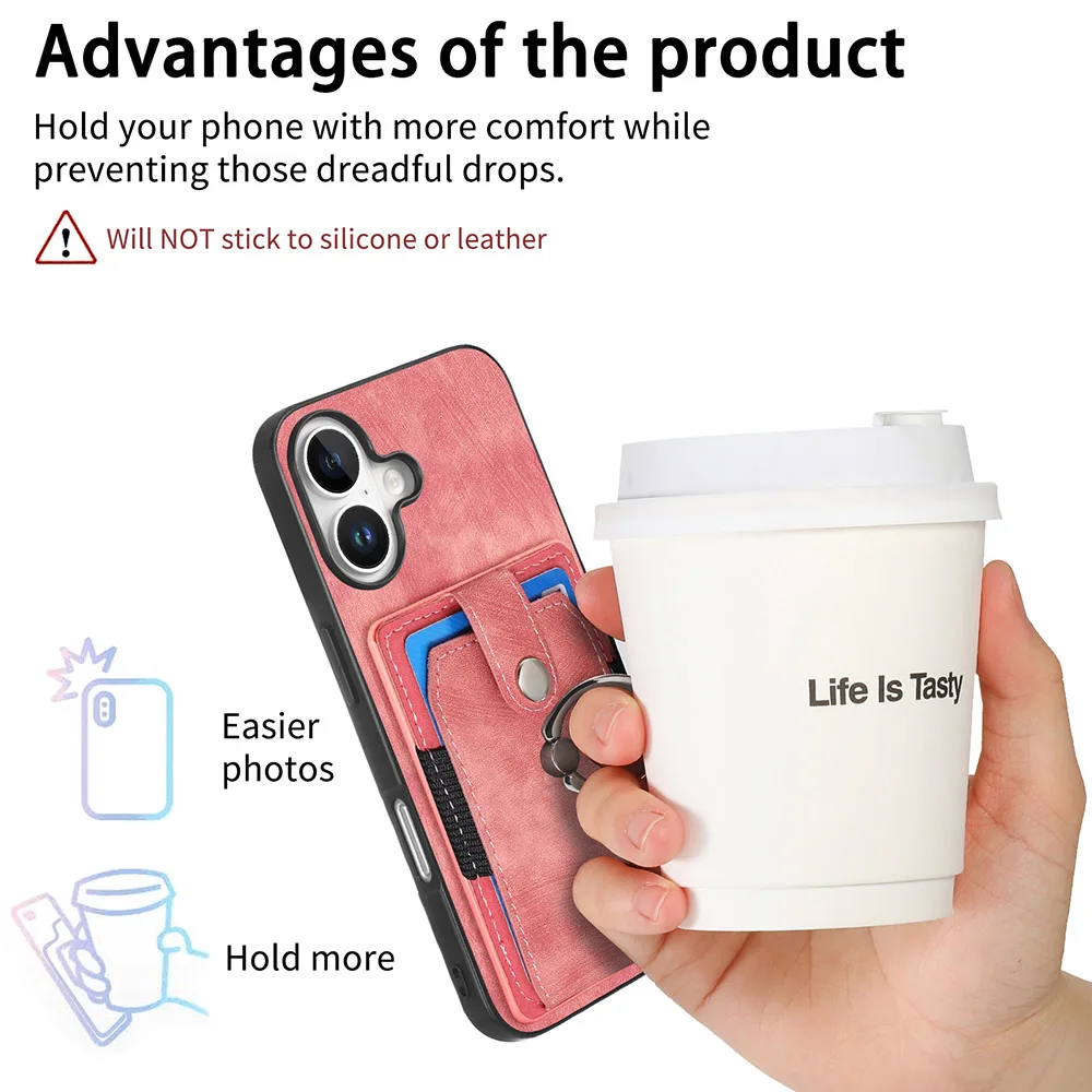Slim Protective Ring Card Holder Phone Case Back Cover