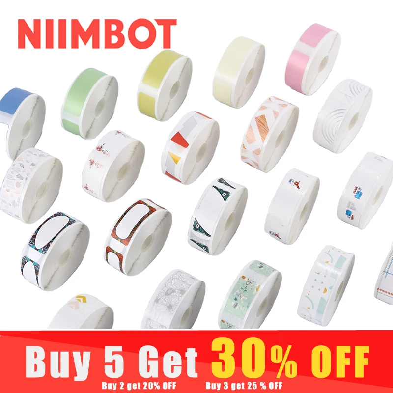 Niimbot-máquina de etiquetas D11 D110, recambio de cinta adhesiva transparente, colorida, blanca, papel de impresión, impermeable, a prueba de rasgaduras