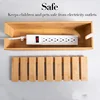 1pc Wood Wire Storage Box, Data Cable Storage Box, Power Cable Management Sorting Box, Socket Computer Cable Rack, Plug Box 1