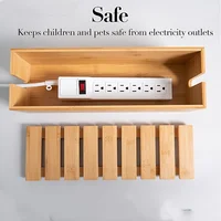 1pc Wood Wire Storage Box, Data Cable Storage Box, Power Cable Management Sorting Box, Socket Computer Cable Rack, Plug Box 1