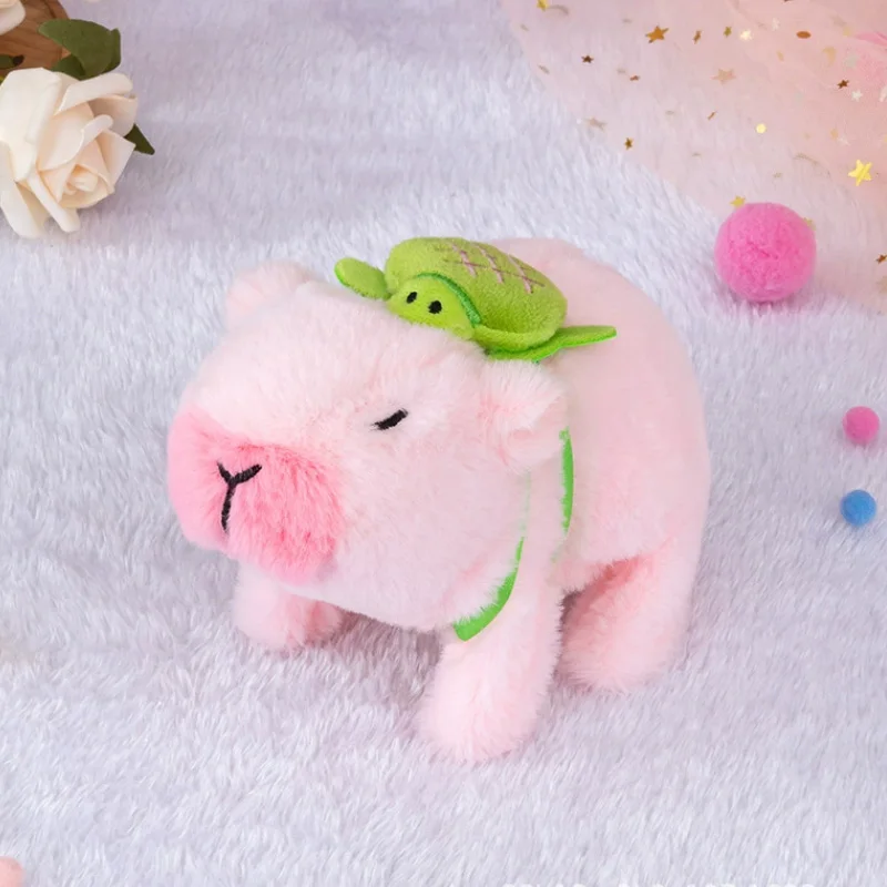카피바라 설치류 시뮬레이션 봉제인형 귀여운 인형 부드러운 전자 장난감 어린이날 크리스마스 부활절 할로윈 선물 3세 이상