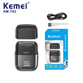 Kemei T82 Rasoio elettrico professionale impermeabile ricaricabile Macchina da barba per uomo Display digitale Barba Trimmer Mini rasoio 1