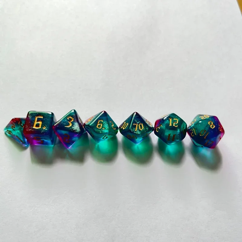Polyhedral Dice Set 7pcs/lot Multi-faceted Acrylic RPG DND Dice for Board Game Role Playing Games D4 D6 D8 D10 D00 D12 D20