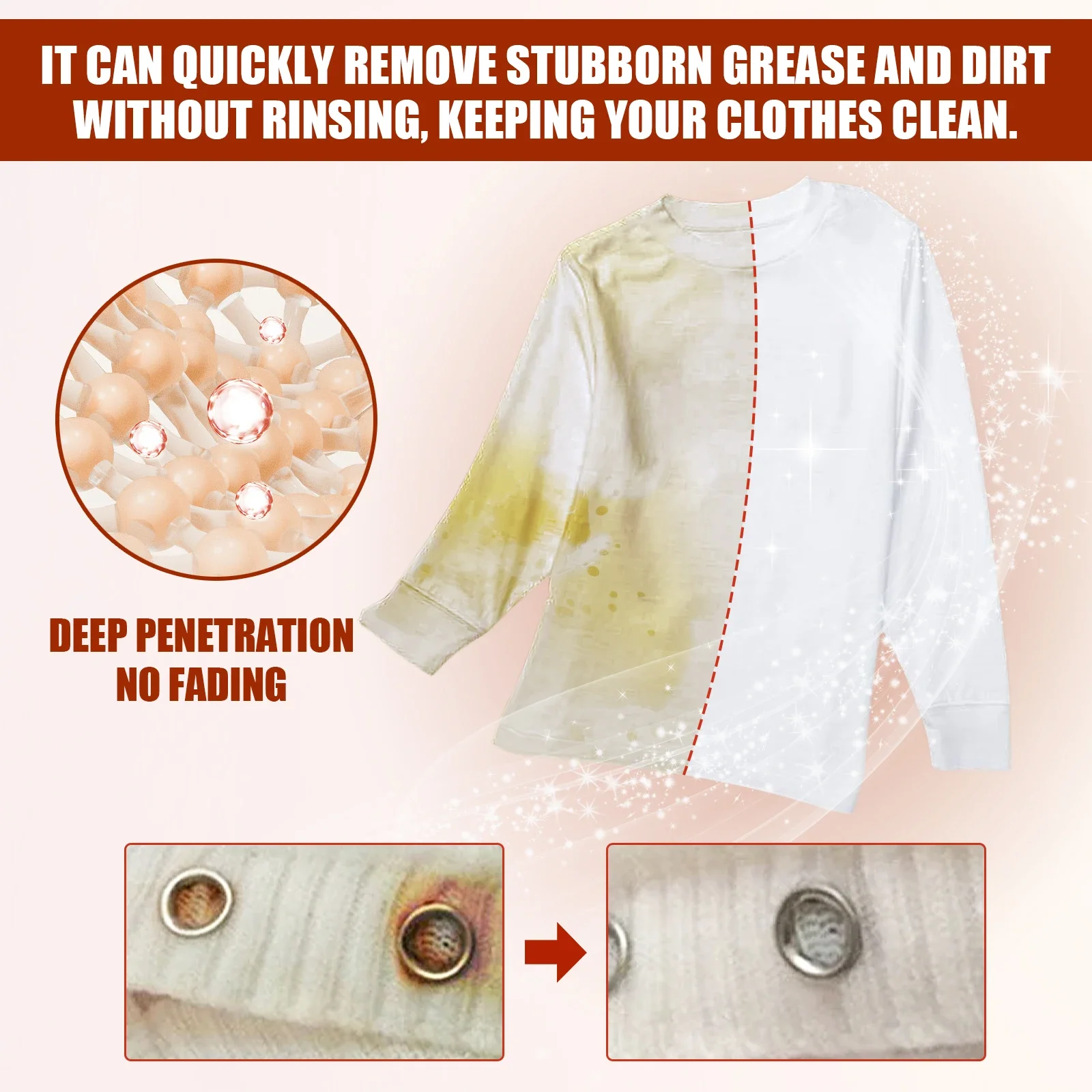 30ml Fabric Rust Stain Remover Clothes Rust Remover Waterless Clothing Cleaning Effective Decontamination Laundry CleansingAgent