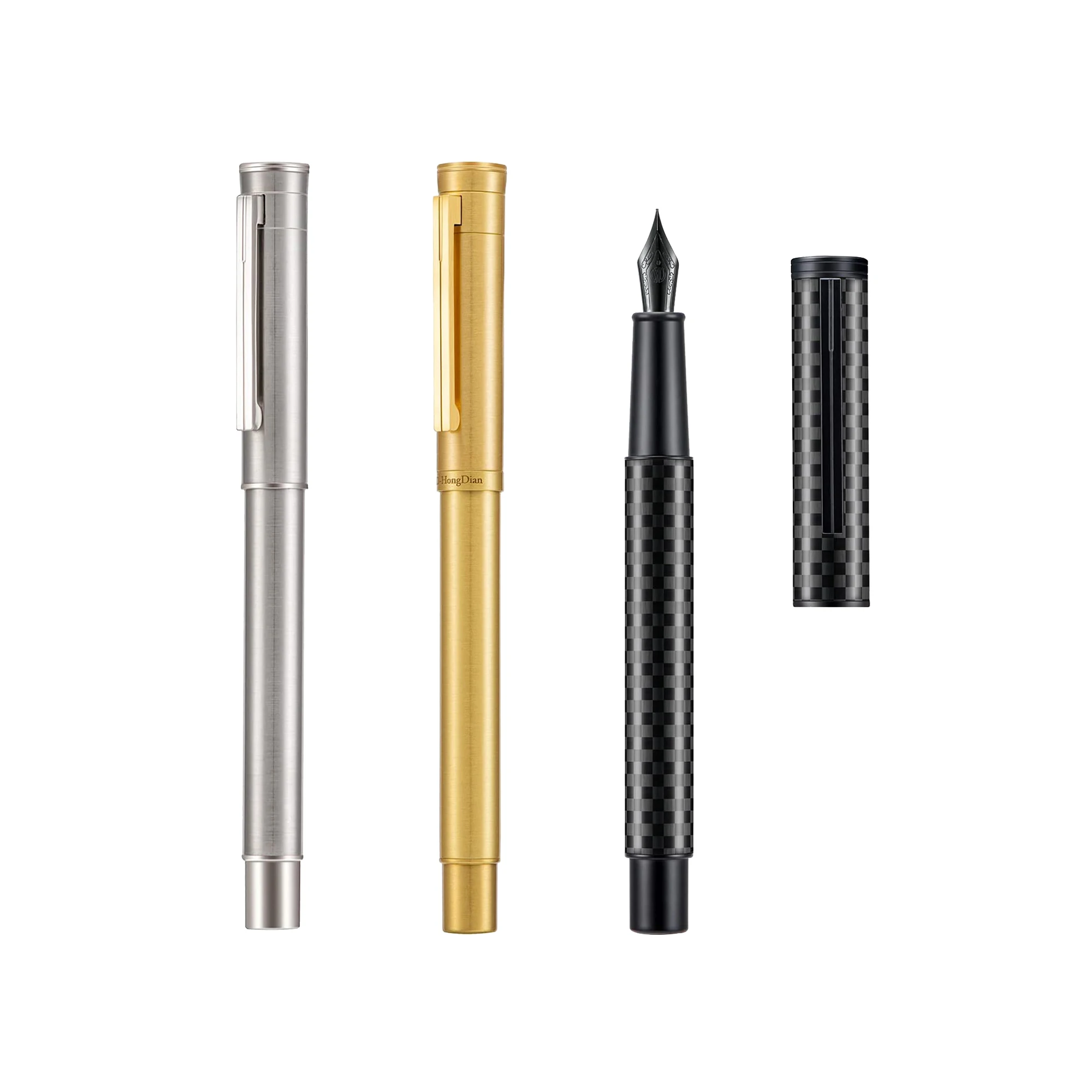 Hongdian 1861 Forest Fountain Pen EF/F/M/ Bent Nib, Classic Carbon Fiber, Metal Smooth Writing Pen Set
