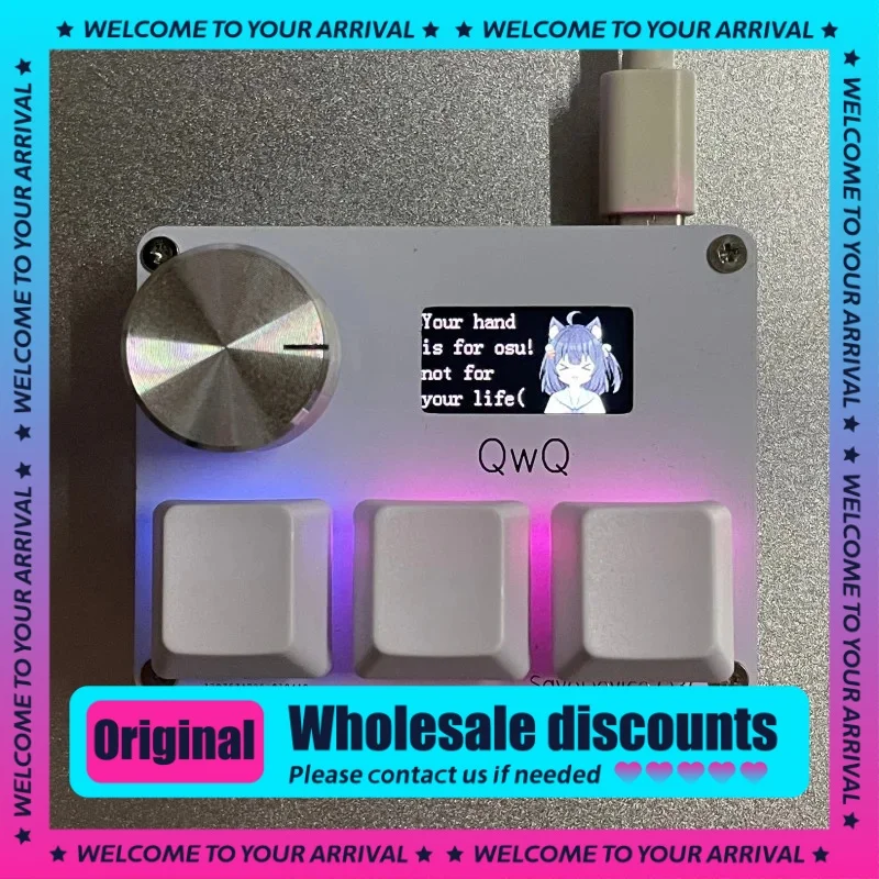 

2024 новая мини игровая клавиатура O3c Osu с быстрым триггером и магнитной осью 0,96 дюйма Ips цветной экран кнопка настройки функции