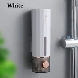Wall - Mounted Non - Perforating Soap and Sanitizer Dispenser for Home and Hotel Use (White)