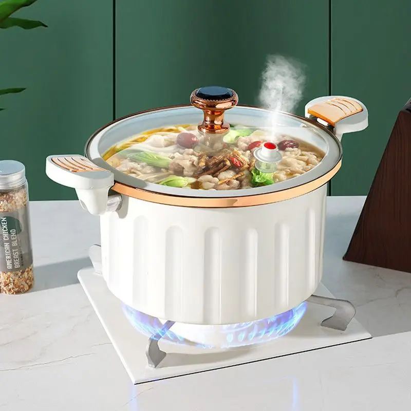 Micro Pressure Pot Micro Pressure Cookers 8L High Capacity Korean Vacuum Multifunctional Stewing Boiling Pot Double Ear Non-Stick Stewing Soup Pot