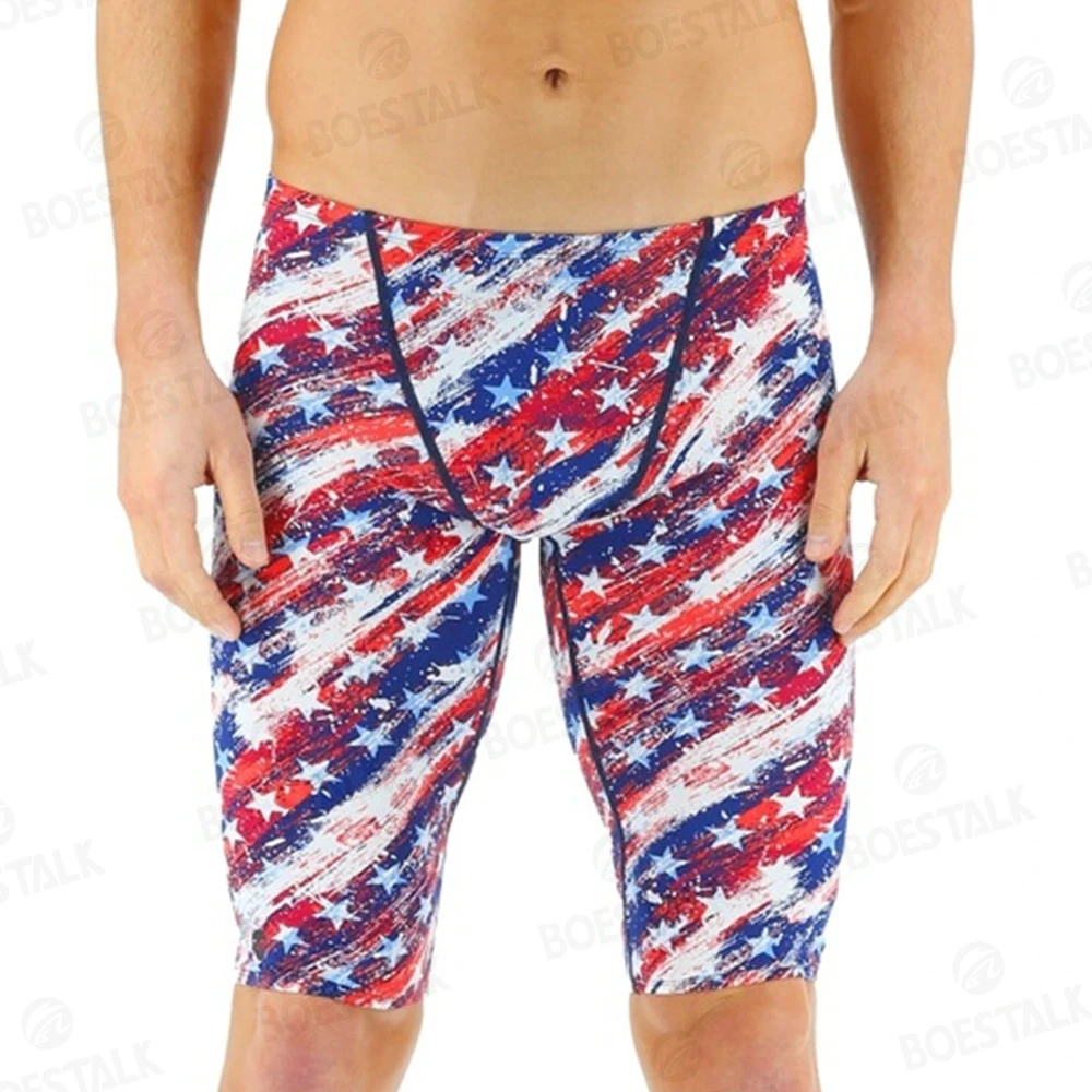 

Summer Men Jammer Swimming Trunks Endurance Athletic Training Swim Shorts Outdoor Beach Quick Dry Tight Jammers Surfing Trunks