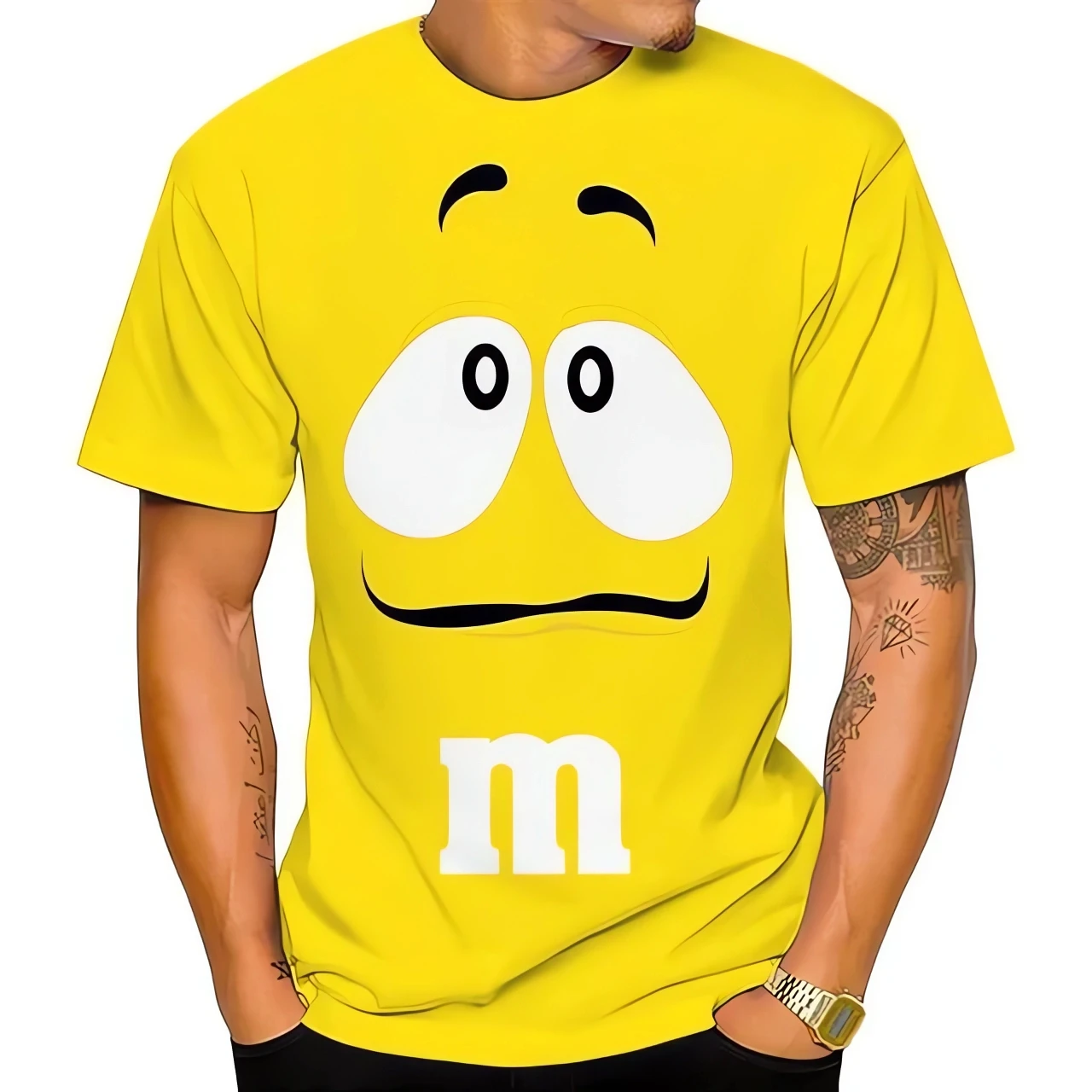 3d printed t shirts Summer innovative M&M chocolate bean children's 3D printed men's T-shirt 100-6XL