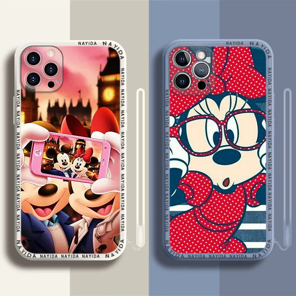 

Phone Case For iPhone 14 13 11 12 Mini Pro Max XS XR X Soft Silicone TPU Cover mickey mouse minnie