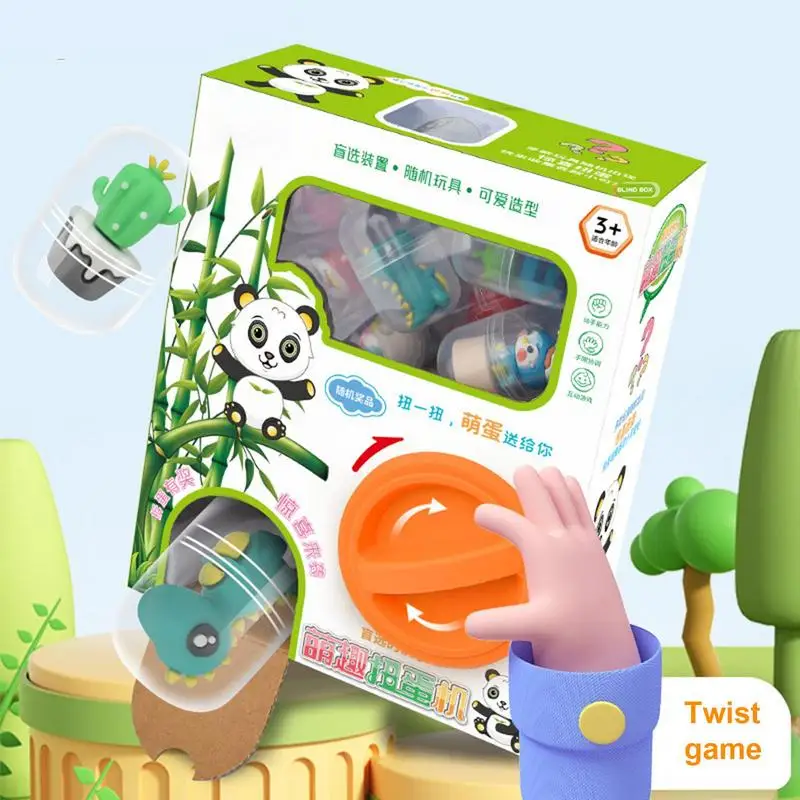 Mini Vending Machine Surprise Lucky Draw Machine Props Mini Claw Machine Prizes With 6 Twisters Kids Figures Arcade Grabber Game 4