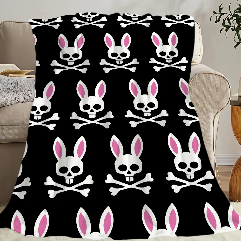 Fashion Cool P-Psycho B-Bunny Blanket Skin friendly comfort warm soft plush blanket suitable sofa living room office bedroom 6
