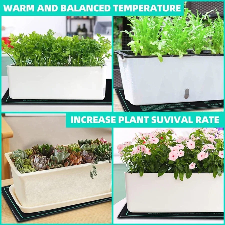 Seedling Heat Mat 4 Sizes 220V EU Plug Seedling Heat Mat Waterproof Hydroponic Heating Pad For Seed Starting Greenhouse Rooting Germination