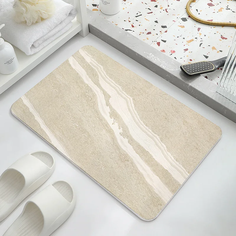 שטיח לחדר האמבטיה ללא החלקה, טבעי, דיאטומי, מהיר התייבשות, מזרנים לרצפה, שטיח דיאטומי למקלחת ושירותים