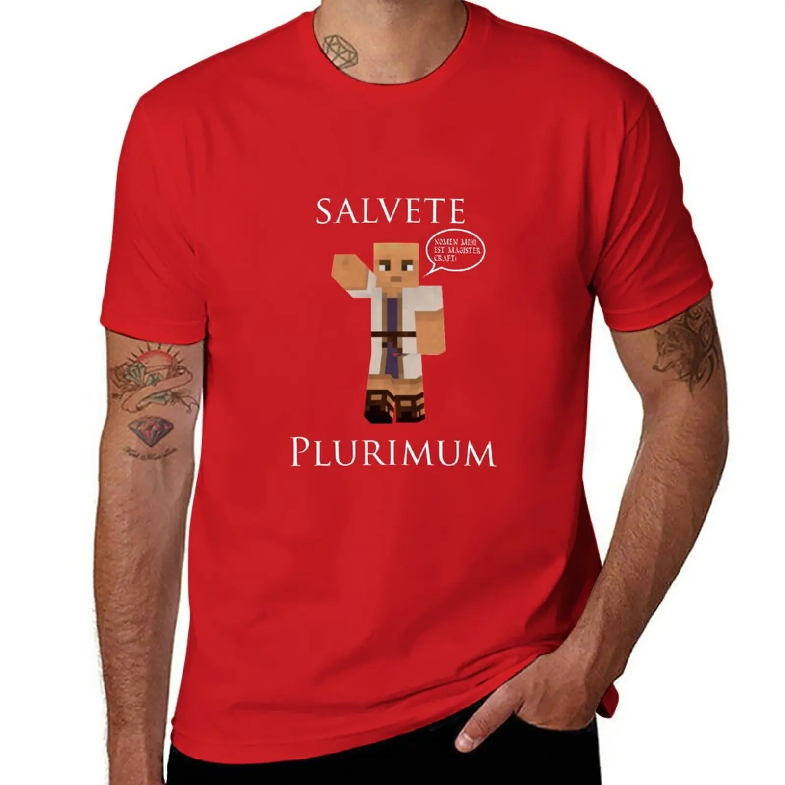 

Salvete multimum! Мужские футболки оверсайз с графическим принтом Nomen mihi est Magister Craft T-Shir