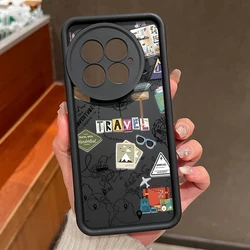 Soft Silicone Shockproof Phone Case with Travel Map Design for OnePlus Ace 6T (A807 Black)