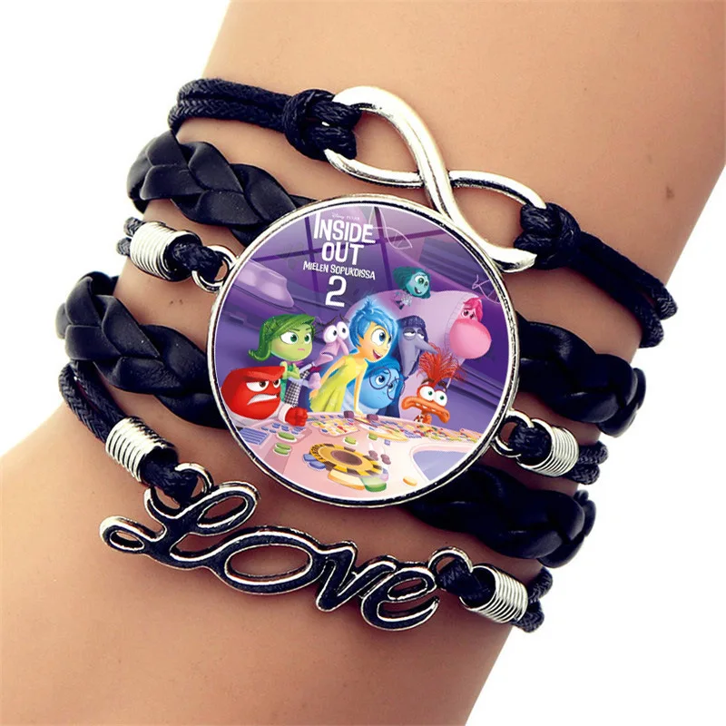 thumbnail image 1 of Pulsera de dibujos animados de Disney para niños, cabujón redondo de cristal de cuero, accesorios creativos para mano, regalo de Bestfriend, 1 of 4