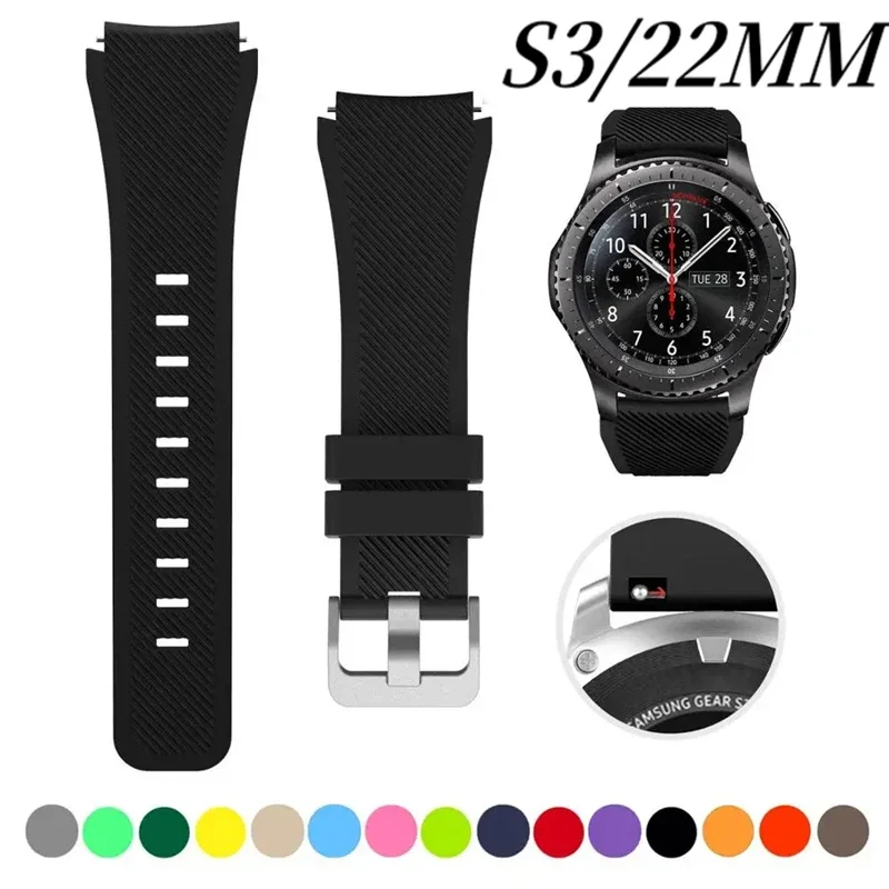 Universal 22mm Silicone Smartwatch Band Strap