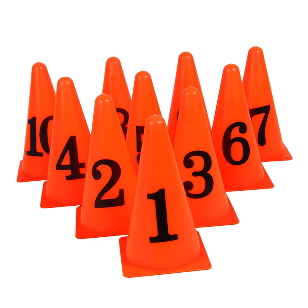 

10 Pcs Soccer Number Sign Bucket Cone Ice Cream Marker Training Football Imported PE Material Cones for