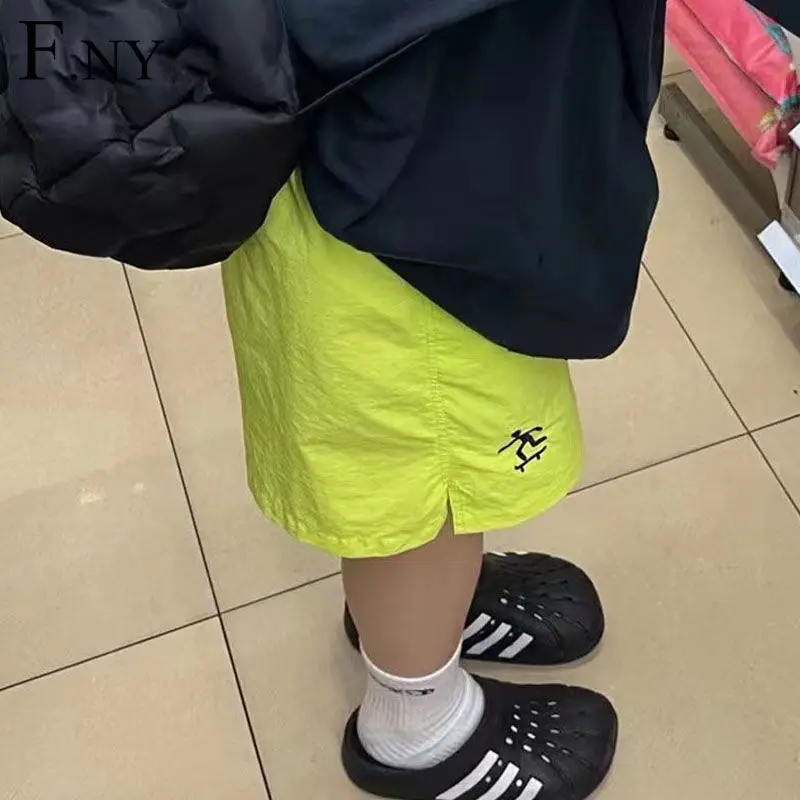 American street retro dopamine sports shorts women's summer loose high-waist straight casual casual pants   y2k emo ins eam