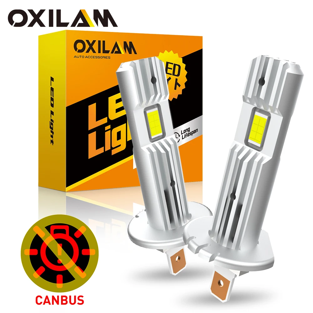

OXILAM 2 шт. Canbus H1 светодиодные лампы для фар 60 Вт H1 Автомобильная противотуманная фара без вентилятора беспроводной мини-размер Автомобильная фара Plug & Play неполярность