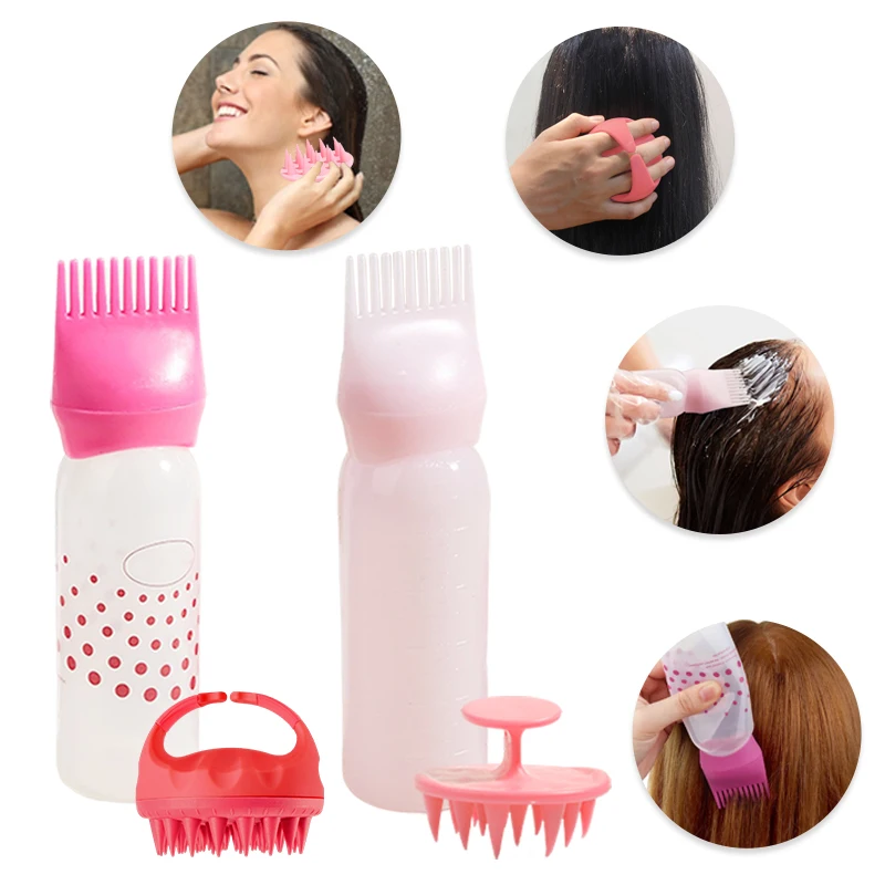 2pcs Scale Comb Hair Dye Bottle And 1pc Scalp Massager Shampoo Brush, Dyeing  Bottle Suitable For Dyeing, Hair Care, Washing Hair, Removing Dandruff