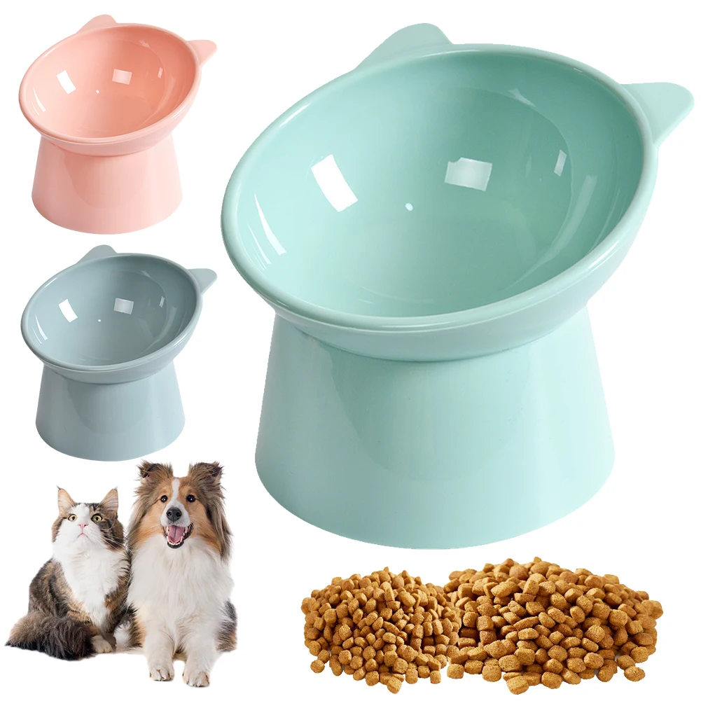 45° Tilted Cat Bowl with Stand – Raised Pet Food & Water Feeder for Cats & Kittens