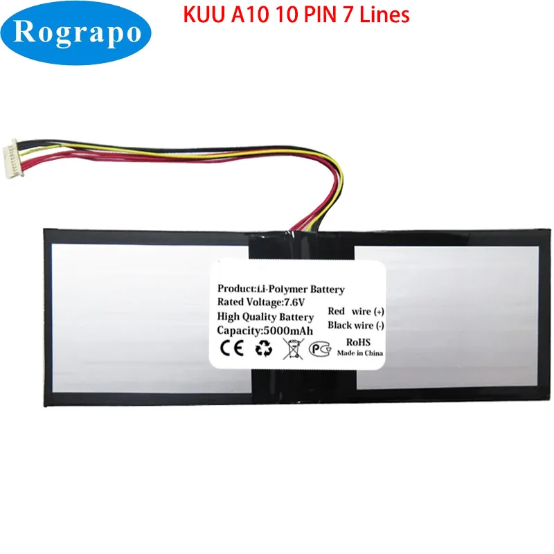 בטריה חדשה למחשב לוח Laotop 7.6V 5000mAh עבור KUU A10 אקומולטור 10 פין 7 חוטים