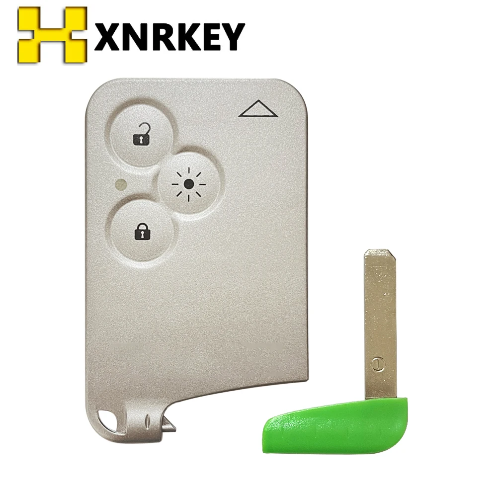 XNRKEY 3 Button Green Blade Remote Card key Shell for Renault Laguna Card Covers Case Without Words Logo