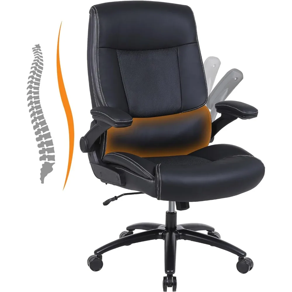

Youhauchair Big and Tall Office Chair, 500LBS Executive Desk Chair with Lumbar Support, PU Leather Ergonomic Computer Chair