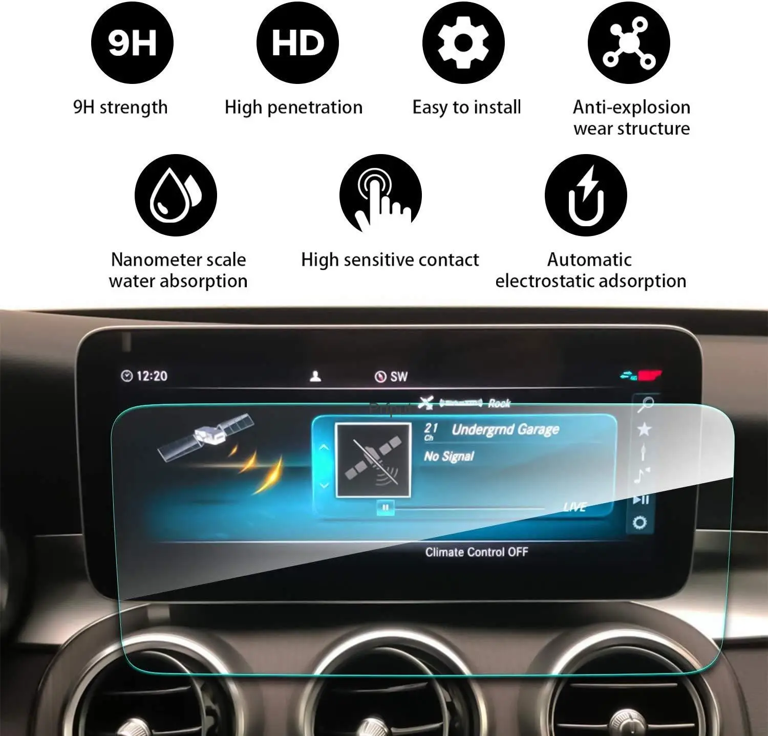 Tempered Glass Protective Film Screen Protector Film Car Interior Film Door Protective Film 10.25Inch Navigation Screen Film For Mercedes Benz C-Class W205