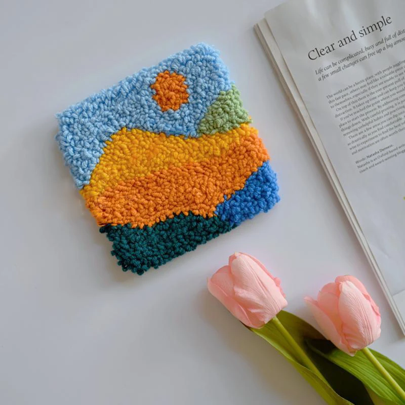 Scenery Punch Needle Coasters Embroidery Kit Magic Needle Set for Scenery Punch Needle Coasters Embroidery Kit Magic Needle Set for