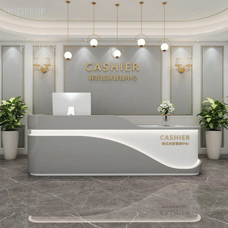 Modern Office Reception Desks Beauty Salon Bar Cashier Desk Dental Clinic Reception Desk Simple Clothing Store Counter Tables