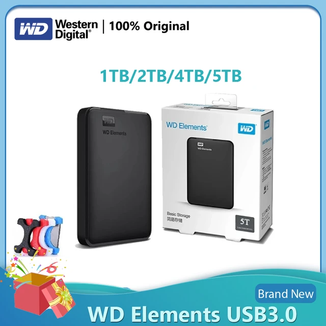 Western Digital-Disque dur externe portable WD 5 To Elements USB 3.0,  compatible avec PC, Mac, PS4, Xbox - AliExpress