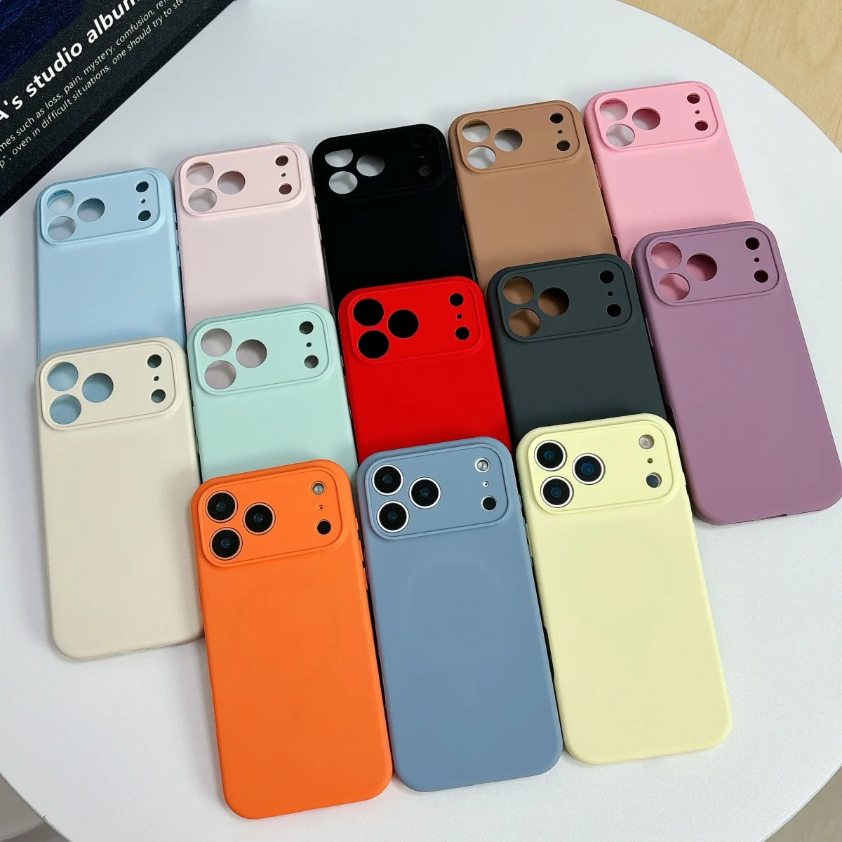 Premium Official Orange Silicone MagSafe-Compatible Phone Case with Magnetic Wireless Charging Capability