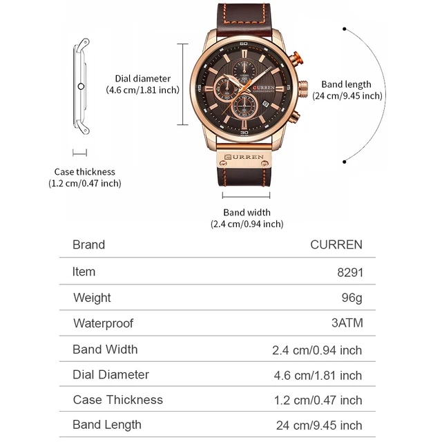 CURREN mode Date Quartz hommes montres haut de gamme de luxe mâle horloge chronographe Sport hommes montre-bracelet Hodinky Relogio Masculino 3