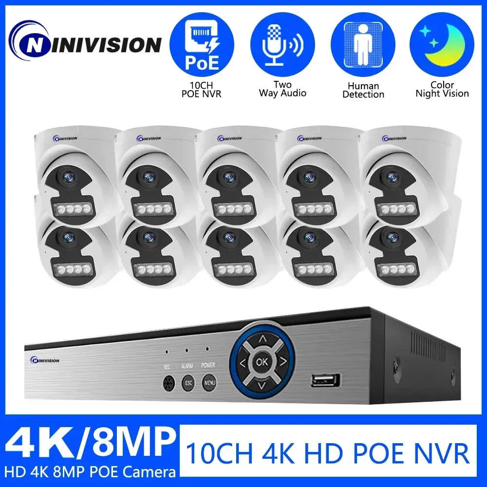 

Система видеонаблюдения H.265 10CH 8CH 8MP 4K POE