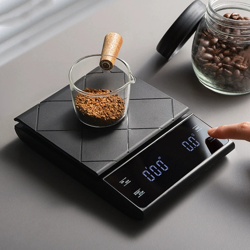 Kaffe Bilancia Per Caffè Con Timer – Alta Precisione 0,1g, Portata 3kg, Display LCD Retroilluminato, Batterie Incluse, Accessori Baristi