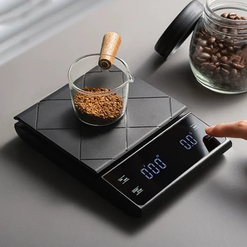 Bilancia elettronica da cucina digitale da 3 kg/0,1 g Bilancia da caffè ad alta precisione portatile con timer Espresso alimentare 1