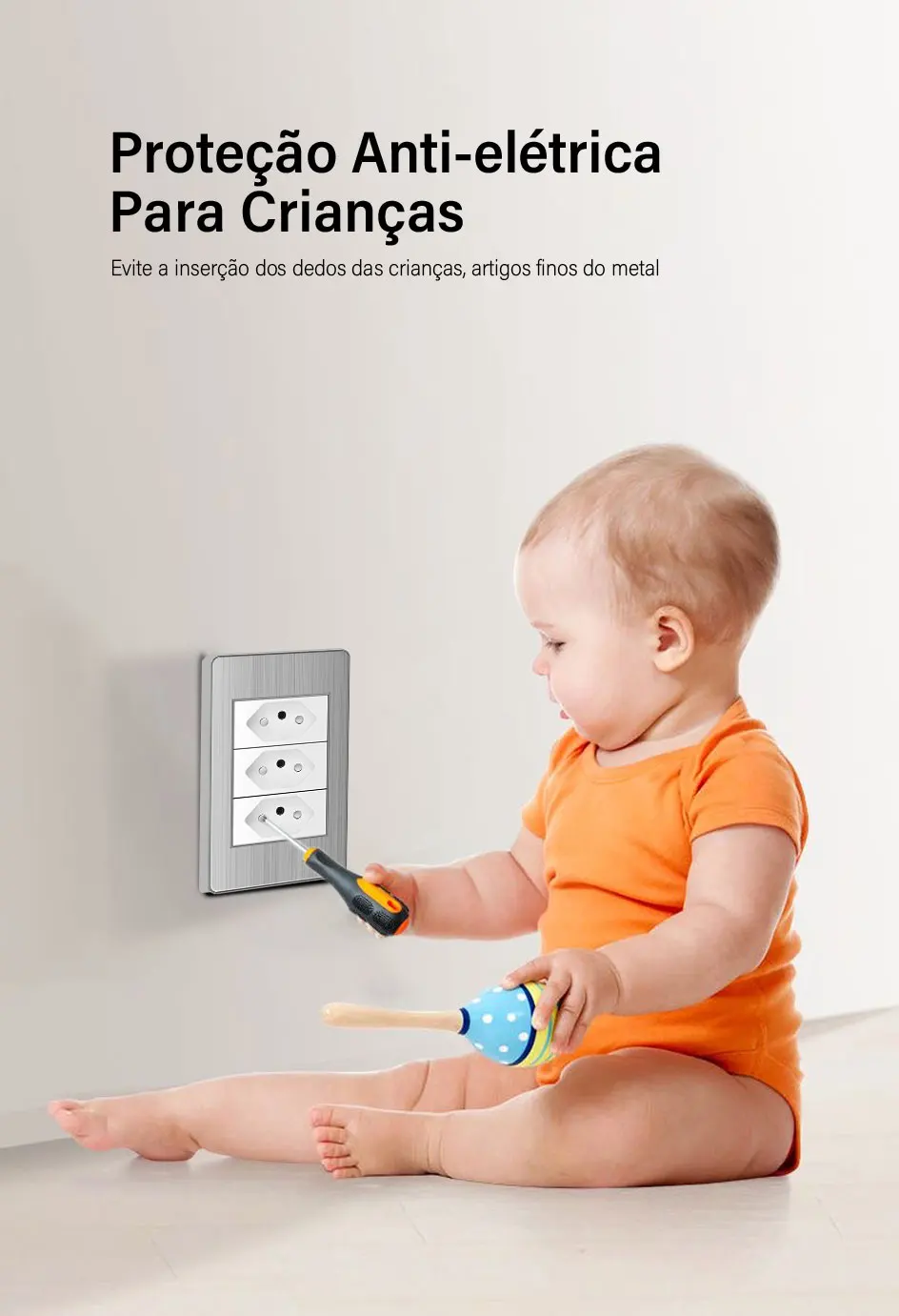 Inoxidável, Brasil Tomada Padrão, USB Duplo, Tipo