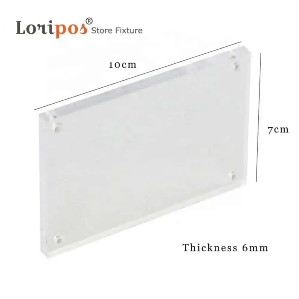 Acrylic Block Magnetic Mount Price Tag Display Wall Sticker Paper Info Frame Door Sign Holder Plate Name Card Cover