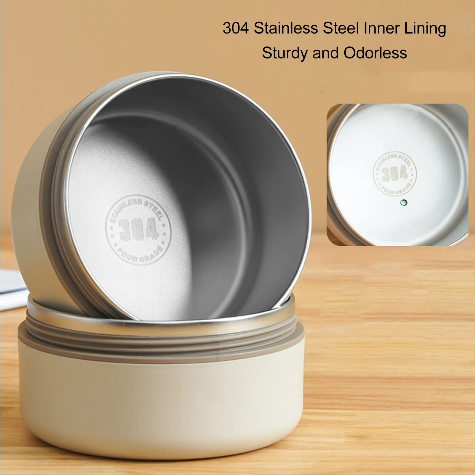 Zerodis Pentola Portatile In Acciaio Inox 304 A Doppio Strato – Contenitore Per Pranzo Da 440 Ml, Adatto Per Microonde, Colore Caffè Scuro