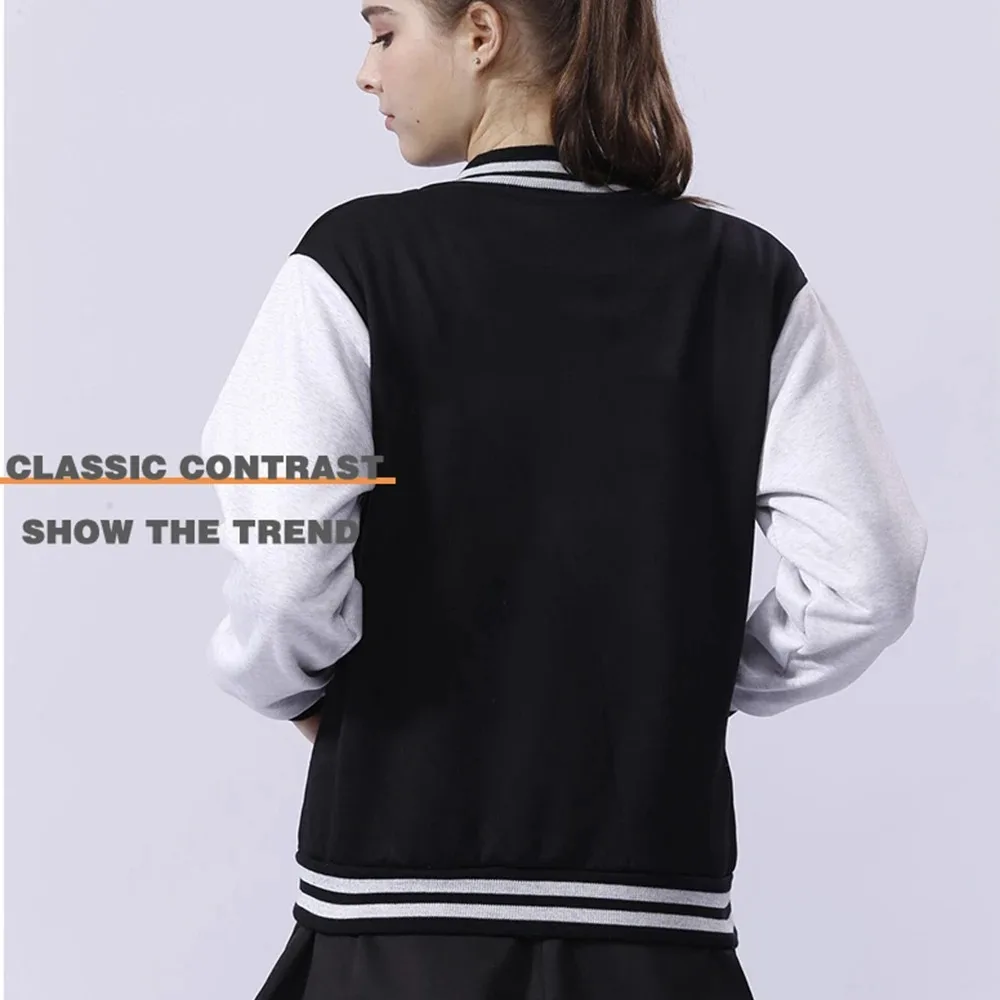 Anime Mens Jacket Baseball Uniform Printing Jackets For Men Coats Pocket Fashion Fleece White Black Tracksuit Bomber Streetwear