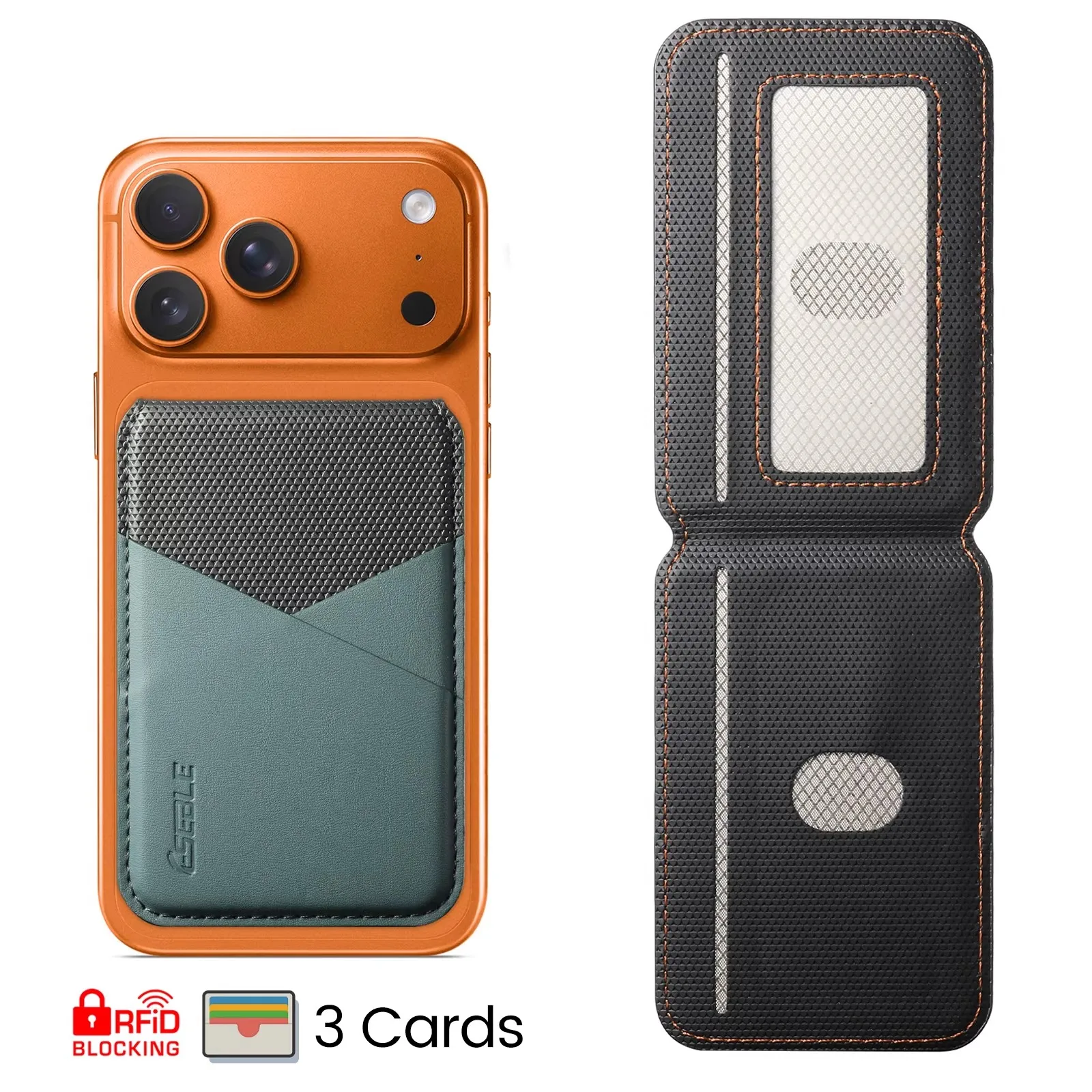 Leather Magnetic Card Holder with RFID Protection